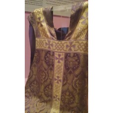 Liturgical dress, circular cross, geometric patterns